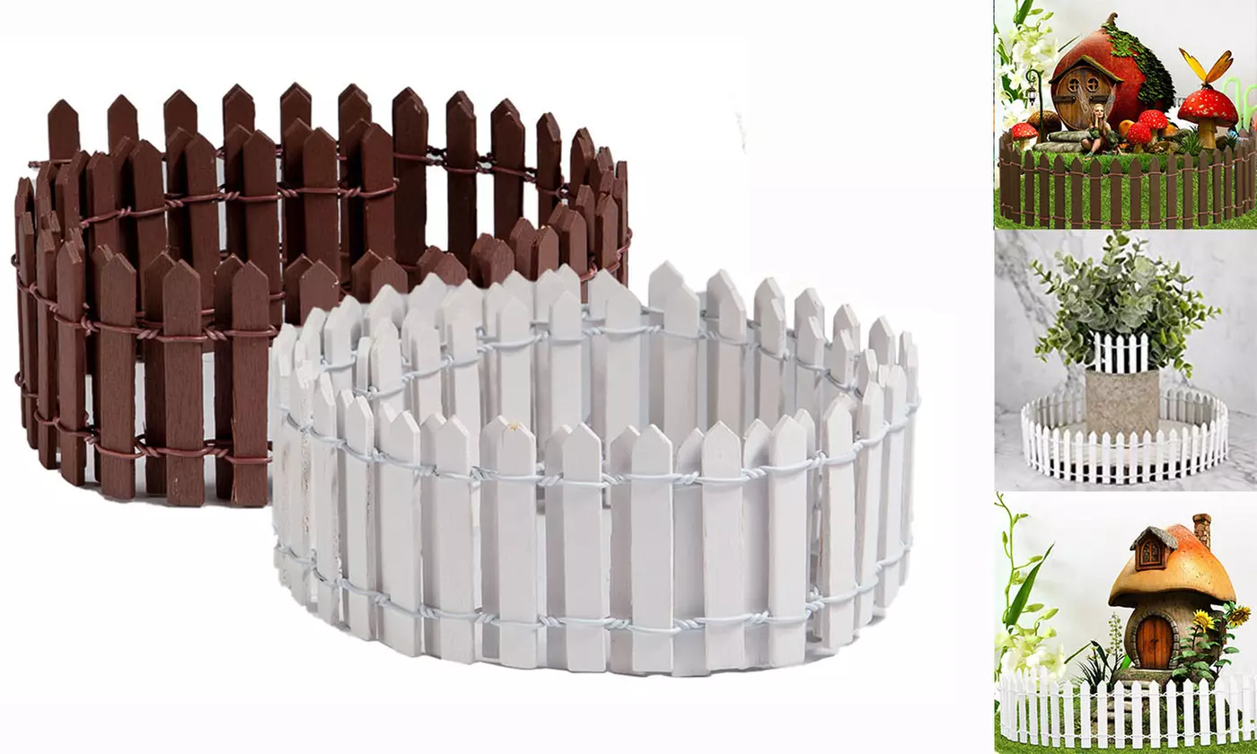 Garden Wood Picket Fence DIY Wood Picket Fence Mini Ornament for Dollhouse - Primary Image