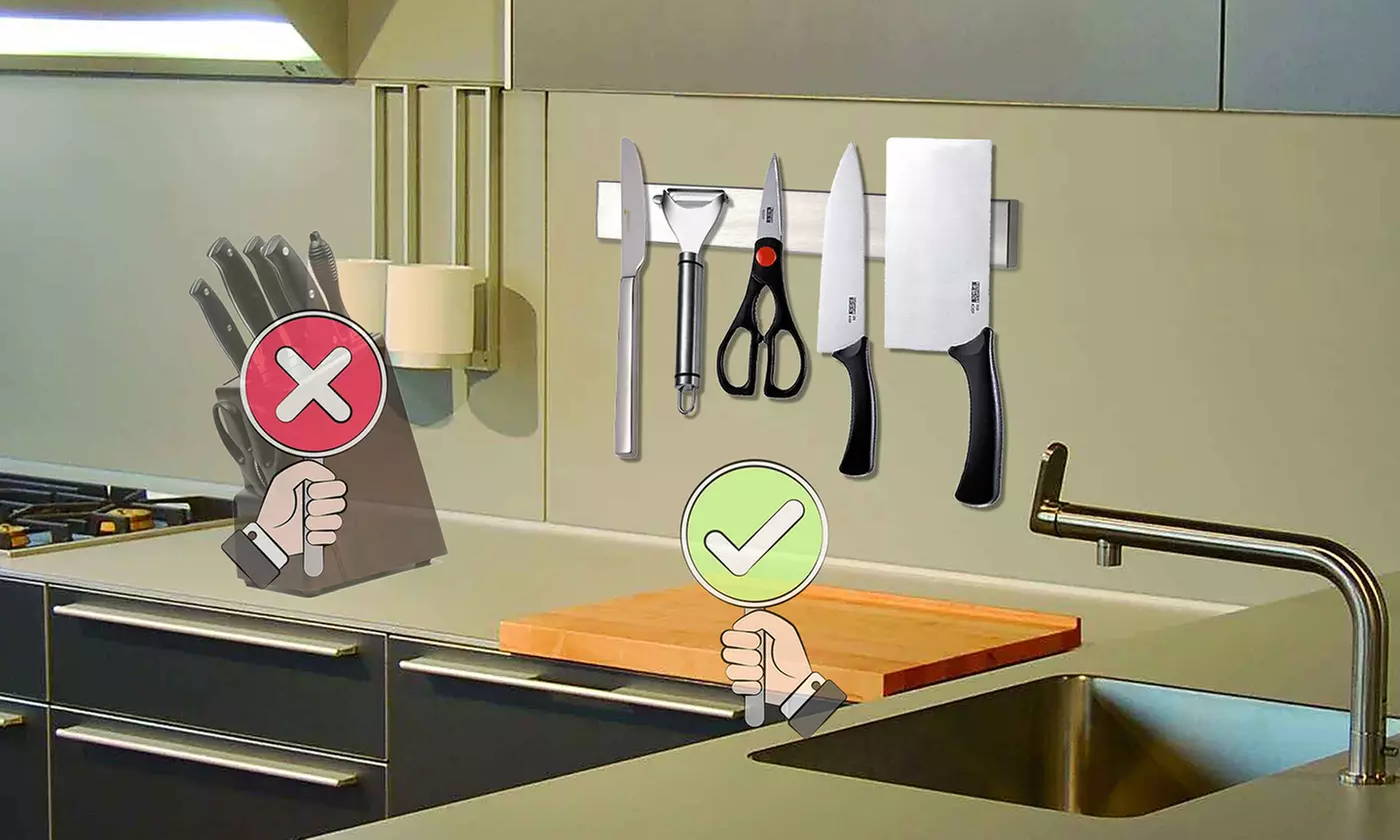 Multipurpose Stainless Steel Magnetic Knife Bar Kitchen Utensil Holder