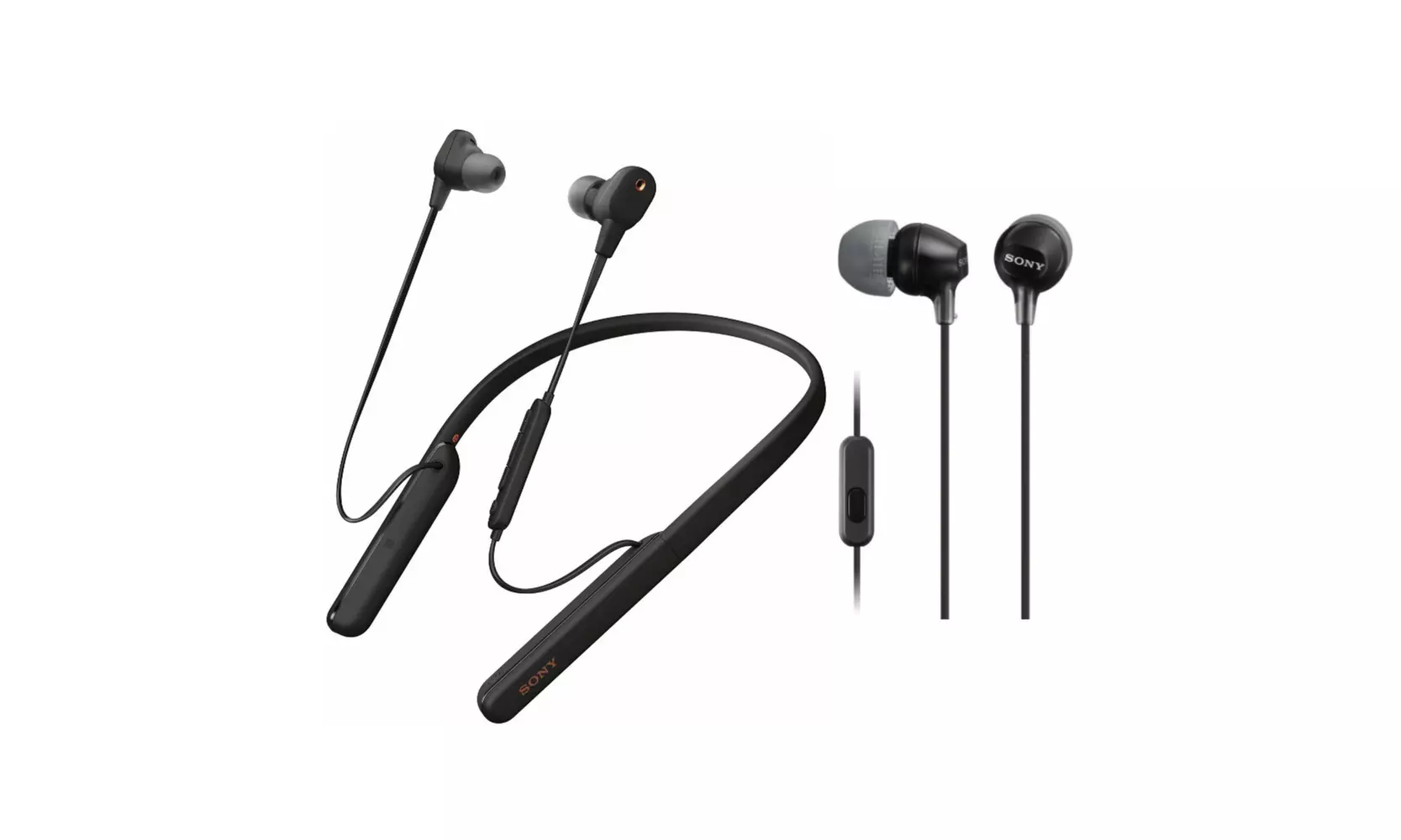 Sony WI-1000XM2/B Wireless Noise Cancelling In-Ear Headphones (Black) Bundle - Primary Image