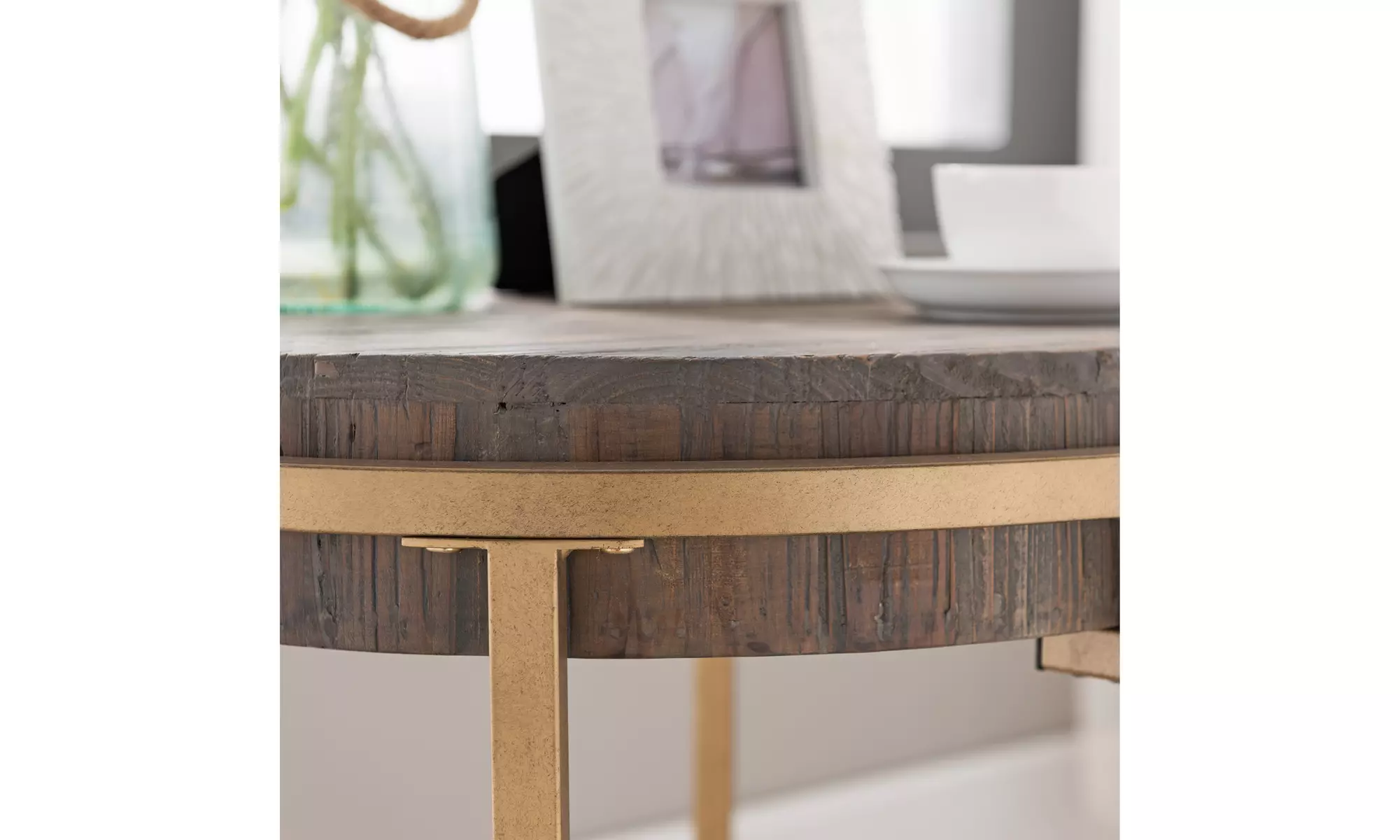Sera Reclaimed Wood Round End Table - Primary Image