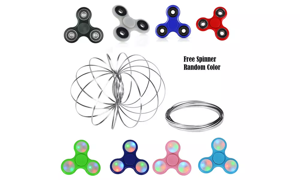 Magic Flow Ring Kinetic Spring Toy with Fidget Spinner - Primary Image