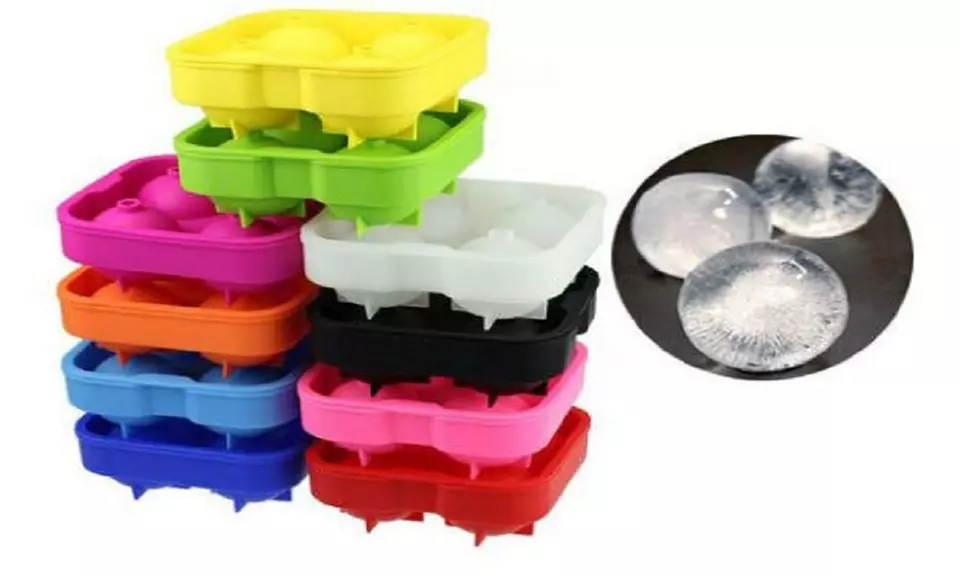 Ice Maker Tray Mold Silicone Round Sphere Cube For Whiskey Cocktails Party  - Primary Image