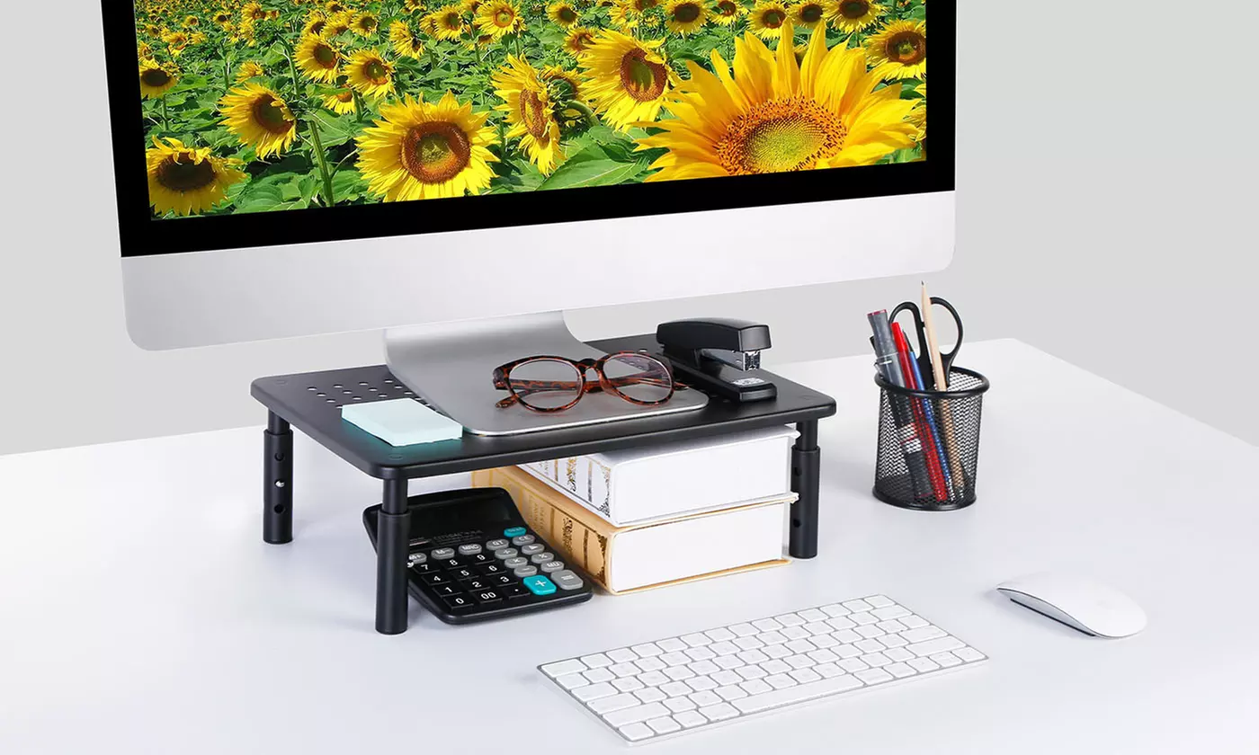 iMounTEK Monitor Stand Riser 3 Height Adjustable Metal Desk Riser Organizer