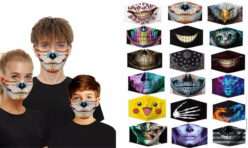 Digital Print Adjust Ear-loop Dust-Proof Face Mask with 2 Filter Elements - Primary Image