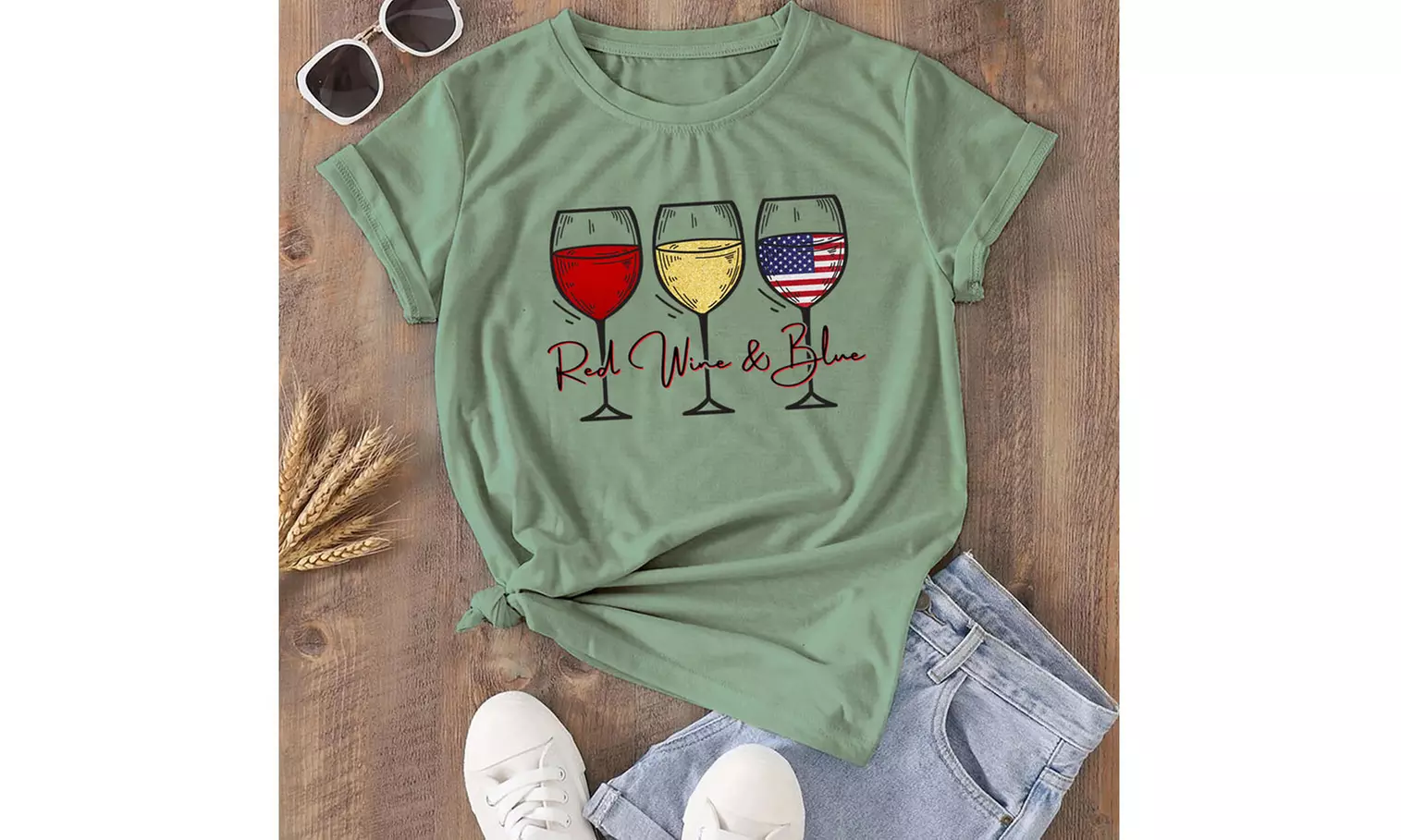 Women Miss American Flag Patriotic T-Shirt (S-2XL)