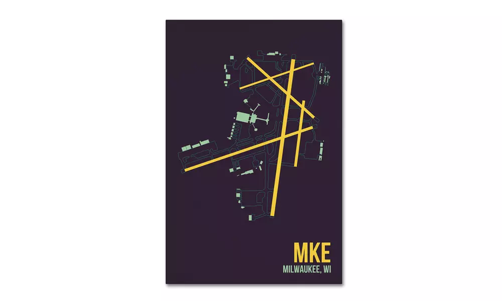 08 Left 'MKE Airport Layout' Canvas Art - Primary Image