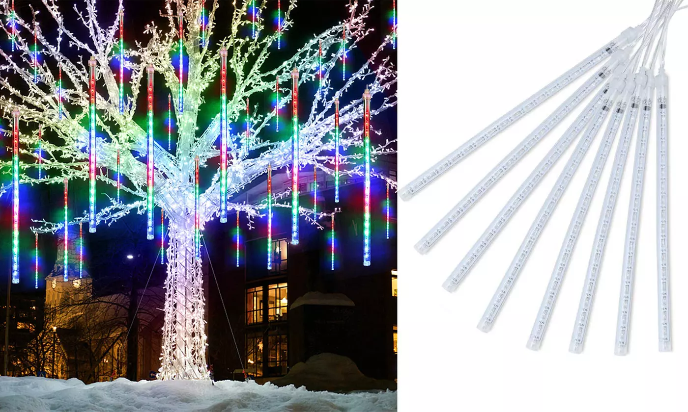 144/384 LED 8 Tube Rain Drop Snow Fall String Cascading Fairy Lights - Primary Image