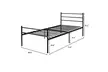 Black Twin Size Metal Bed Frame Platform 6 Legs Headboards Furniture - Second Medium