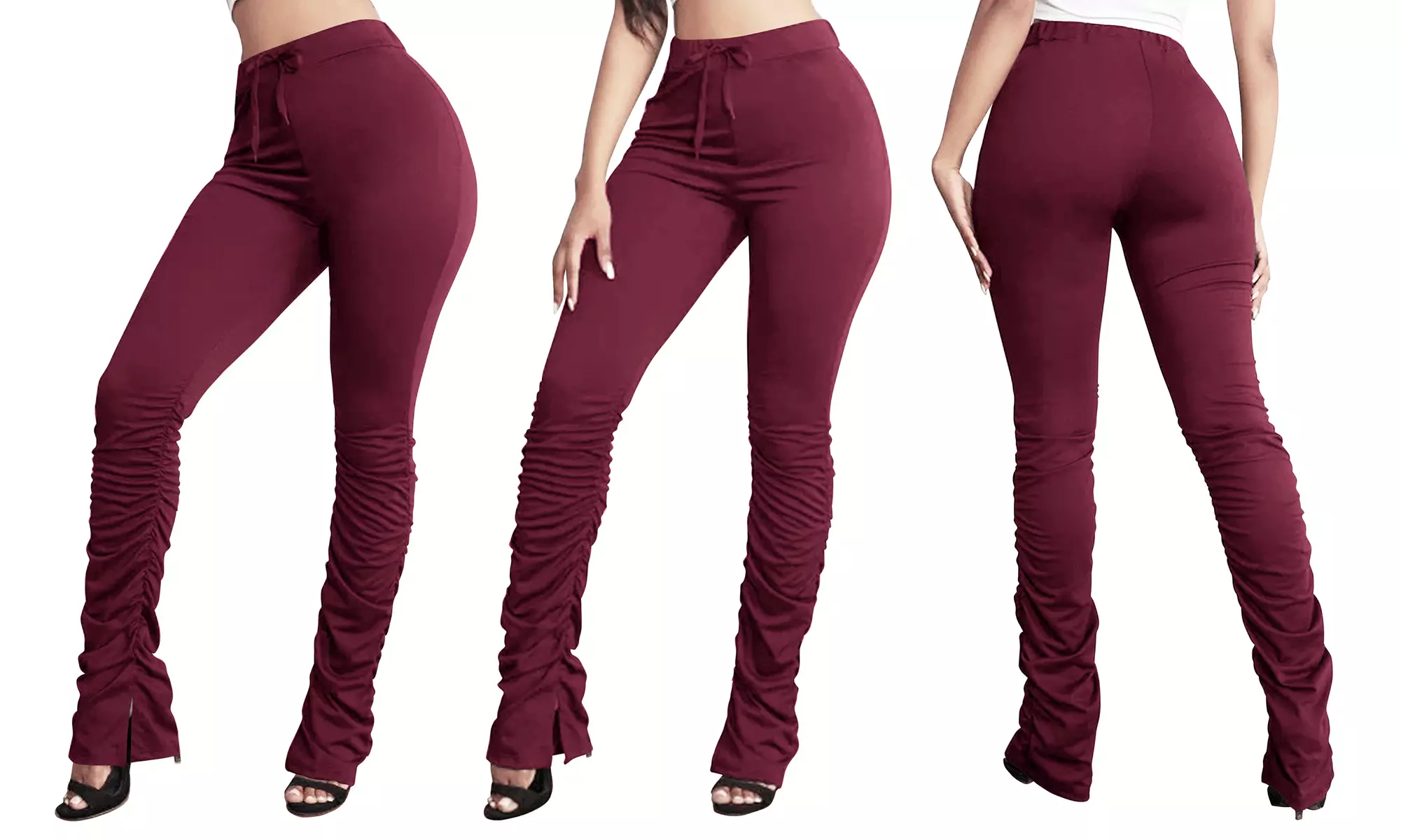 Women's Lounge Wear Fashionable Stacked Leggings