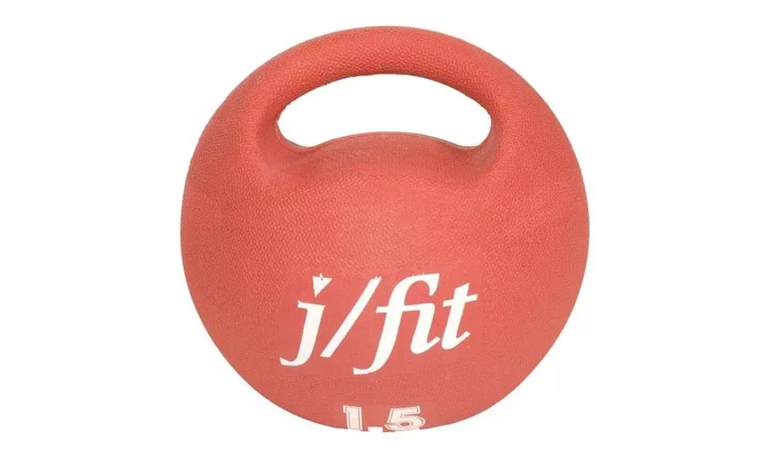 J Fit 20-0015 Premium Handle Med Ball 3.3lbs - Red - Primary Image