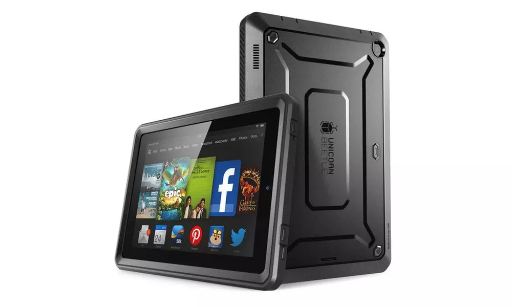 SUPCASE Amazon Kindle Fire HD6 Case - Unicorn Beetle PRO - Black Black - Primary Image