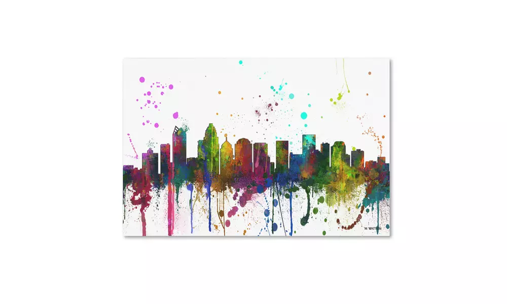 Marlene Watson 'Charlotte NC Skyline Mclr-1' Canvas Art - Primary Image