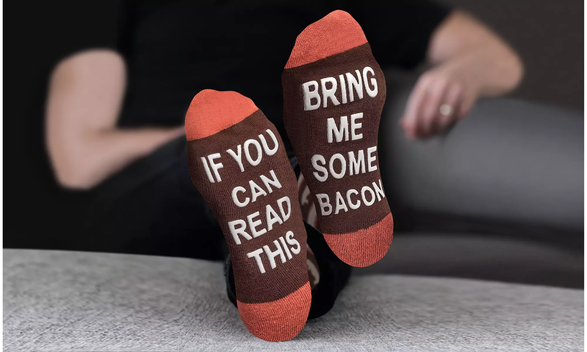 Unisex NoveltySocks "If You Can Read This, Bring Me..." Patterned Fun Socks  - Primary Image