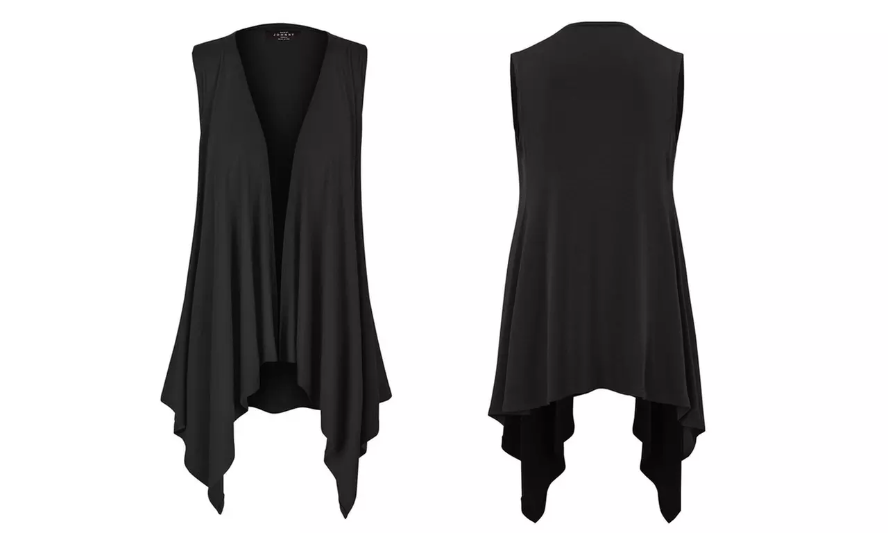 Women's Lightweight Sleeveless Solid Open Front Drape Vest Cardigan