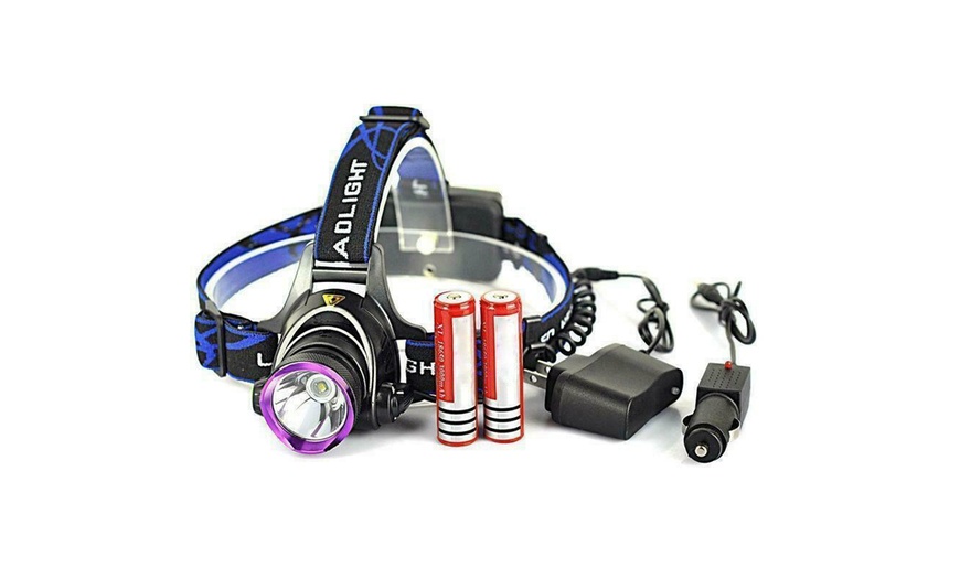 Image 1: 5000LM LED Rechargeable Headlight Headlamp Flashlight 2x18650 Charger