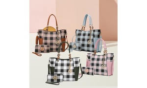 MKF Collection Bonita or Yale Checkered Tote Bag with Wallet by Mia K.