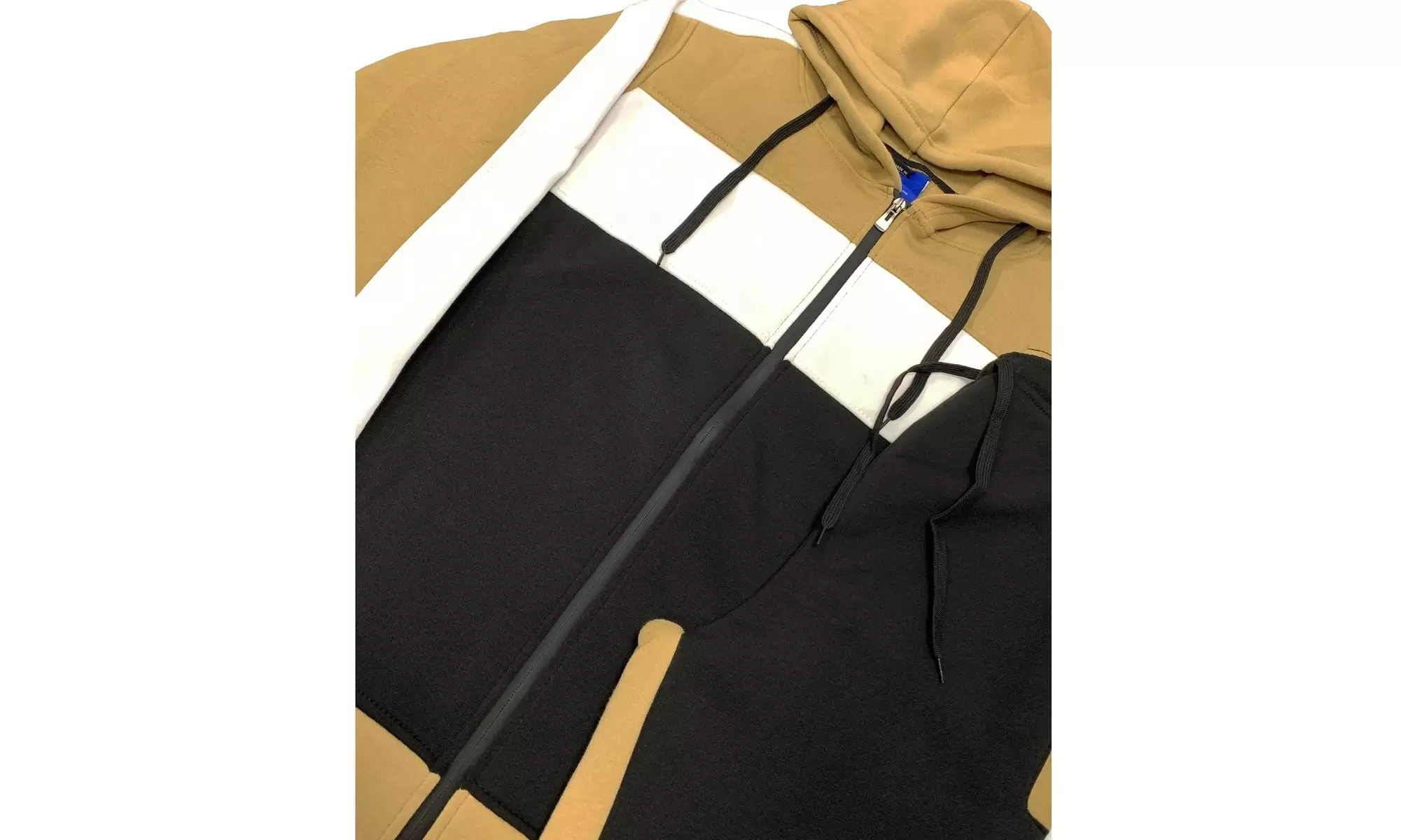 Mens' Jogger Sweatsuit 2-Piece Color Block Sweat jacket Sweatpants Fleece suit