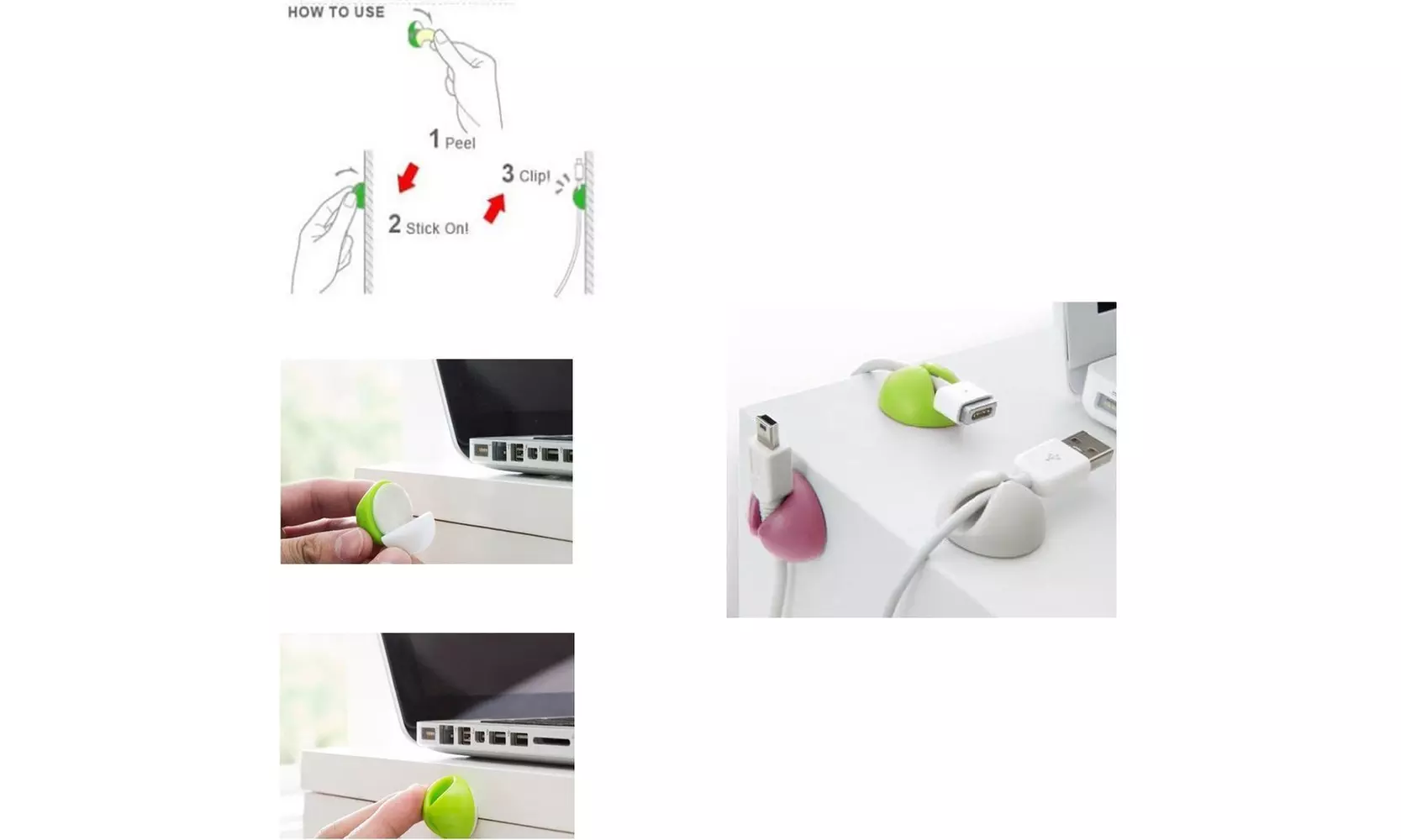 Shintop Cable Clips, Desk Cable Drop, Desk Wire Clips for All Your Electrical - Second Medium