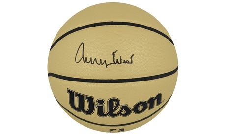 Jerry West Signed Wilson Gold Full Size NBA Basketball