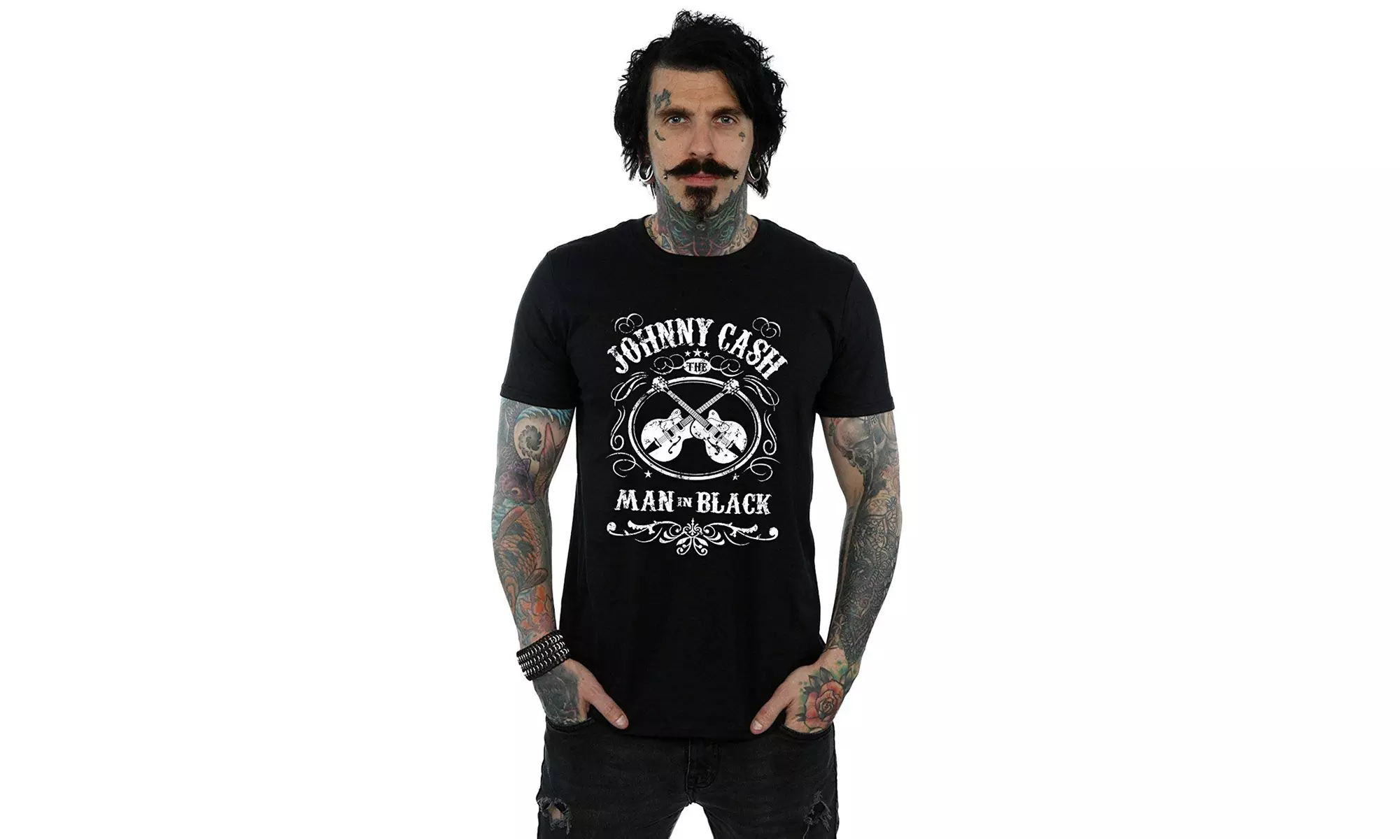 Johnny Cash Men's Jack Daniel's T-Shirt - Primary Image