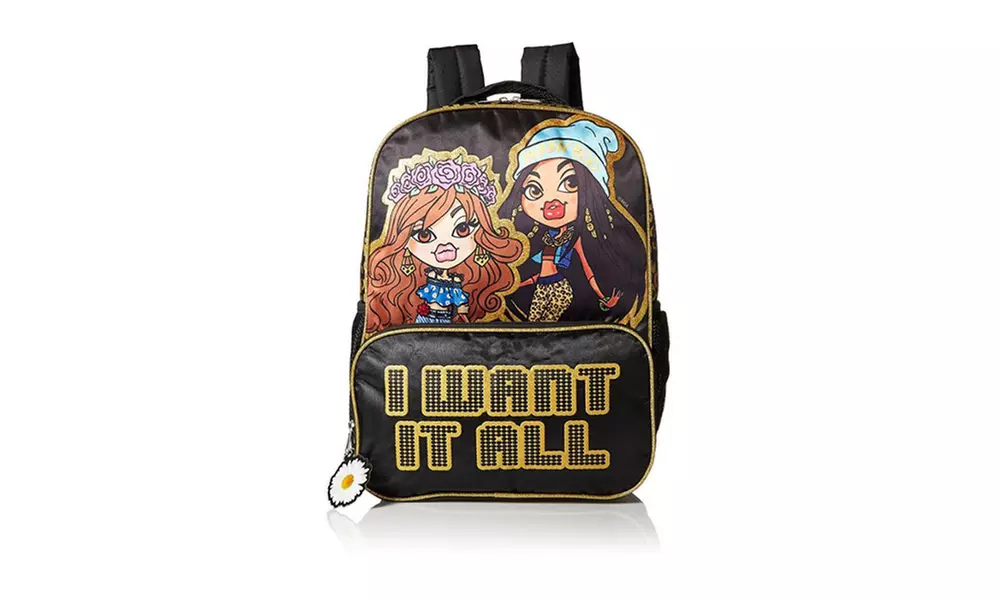 Bratz Girls I Want It All 16" Kids Backpack with Front Pocket - Leopard/Black - Second Medium