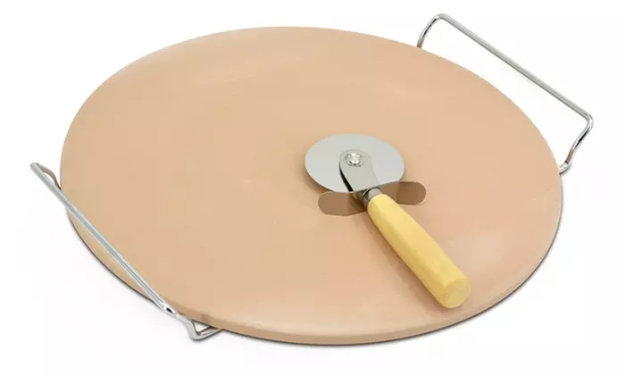 Deluxe 3pc Pizza Stone and Cutter Set - Primary Image