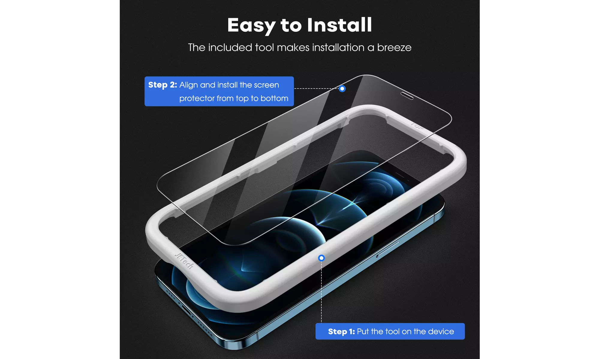 Tempered Glass Screen Protector for iPhone 12/13, Pro, Pro Max, Full Coverage