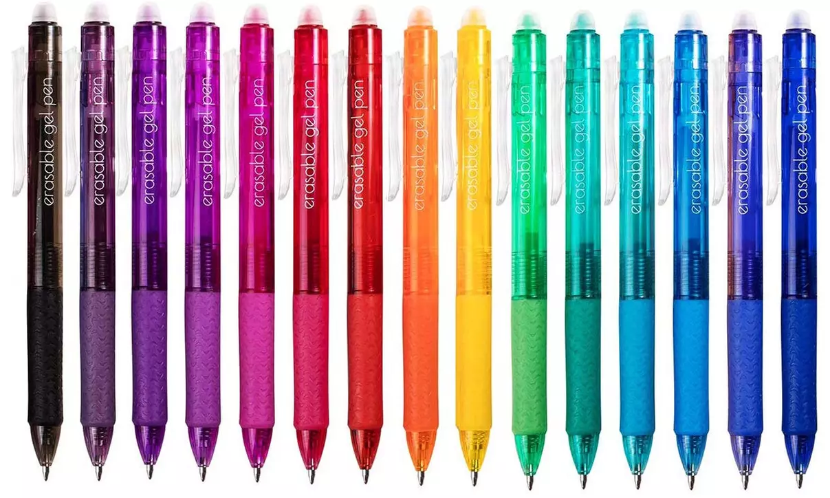 Vanstek 15 Colors Retractable Erasable Gel Pens Clicker, Fine Point(0.7) - Primary Image