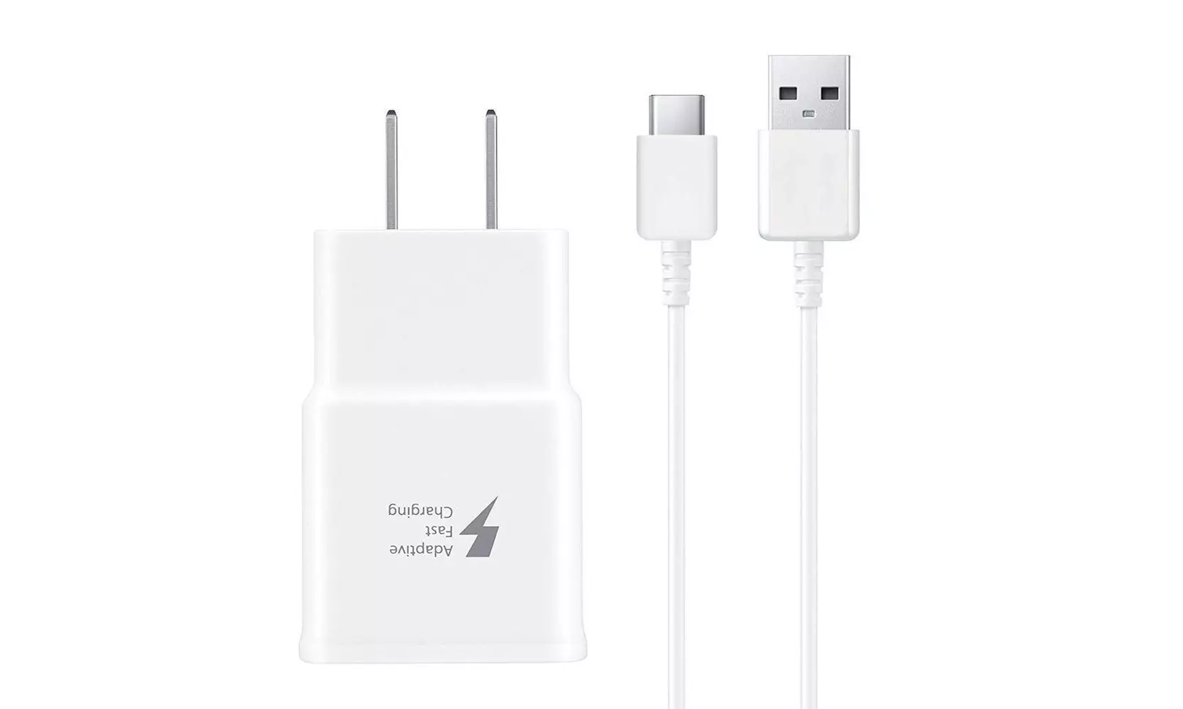 Adaptive Fast Charger Wall Adapter AC Plug W/ USB Type C Charging Cable in White - Primary Image