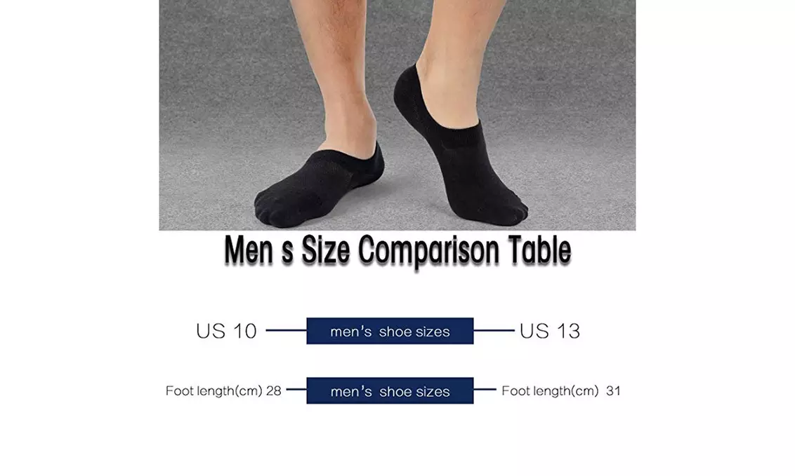 Closemate No Show Socks 6 Pairs Non Slip Cotton Low Cut Invisible Casual Socks - Second Medium