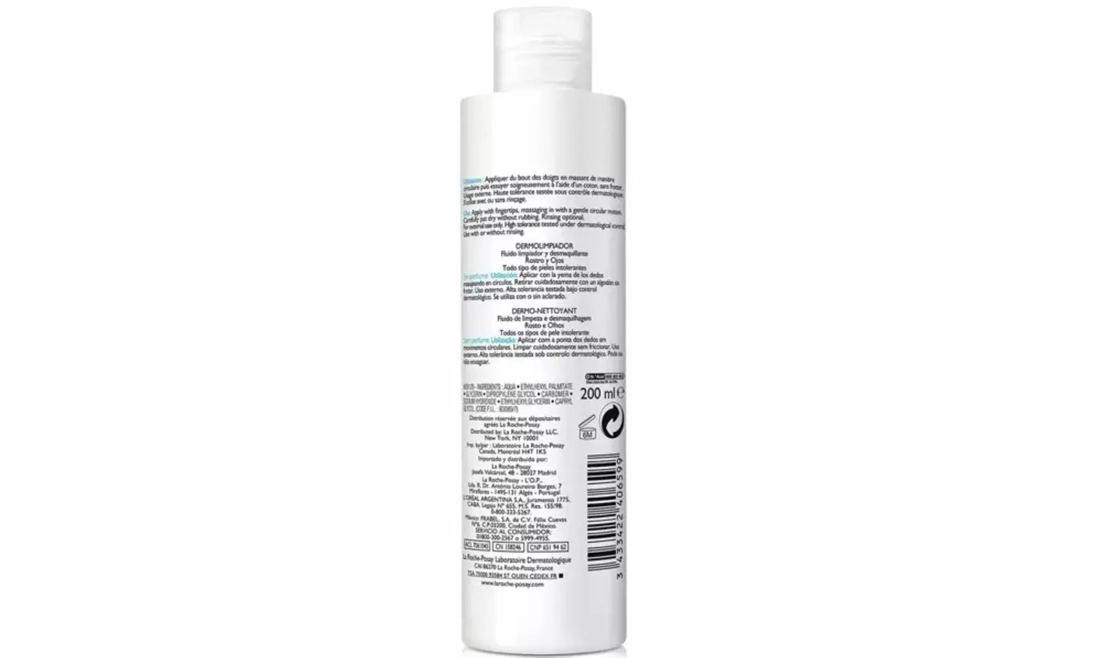 La Roche-Posay Toleriane Dermo Milky Cleanser and Makeup Remover 6.76 Fl. Oz. - Second Medium