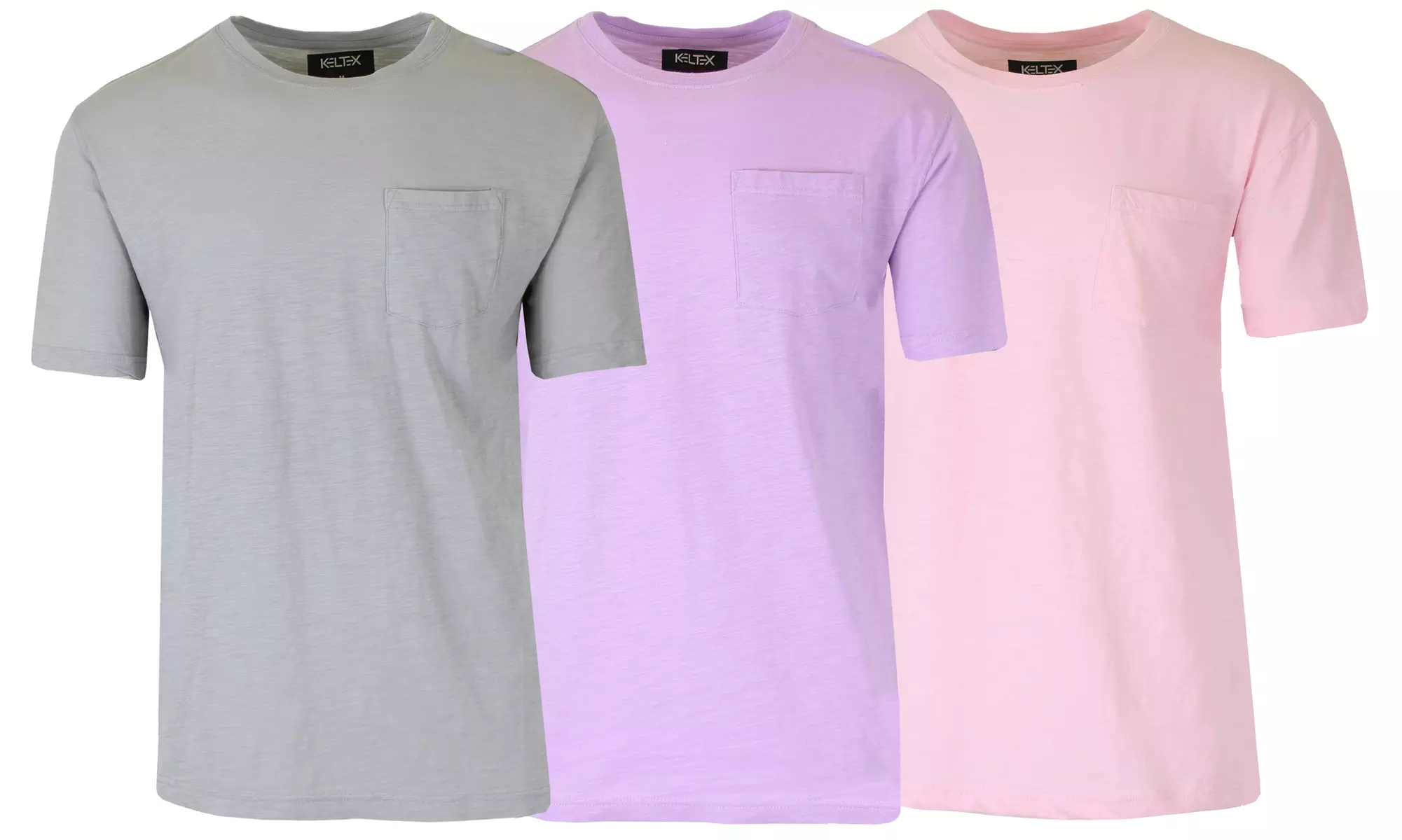 Men's 3-Pack Short Sleeve Cotton Crew Neck Tee with Chest Pocket  (XS-XL)