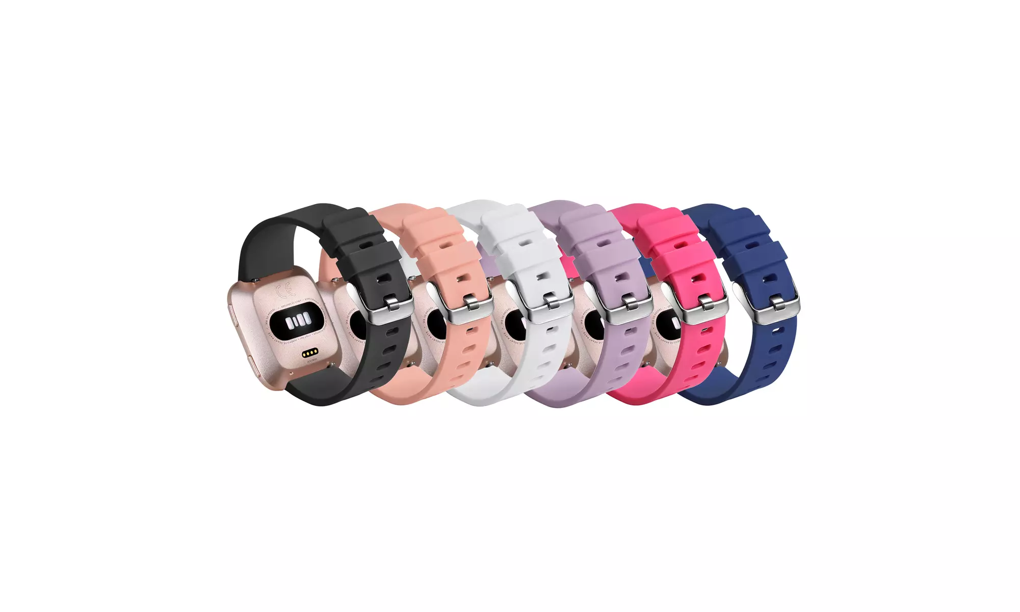 6-Pack of Silicone Bands for Fitbit Charge 3, Fitbit Versa, and Fitbit Alta - Second Medium