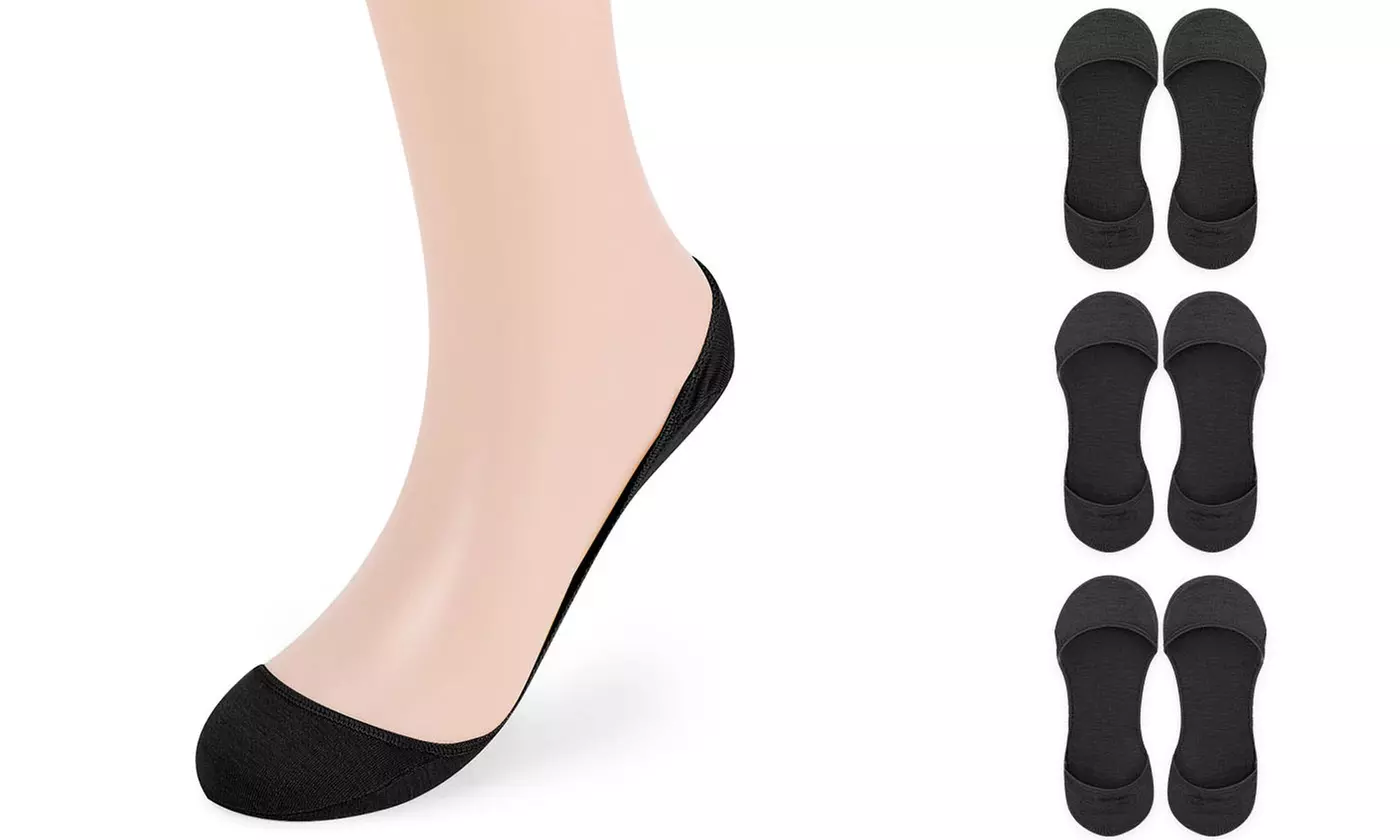 3 Pairs Ultra Low Cut Liner No Show Non Slip Invisible Socks for Flats Shoes