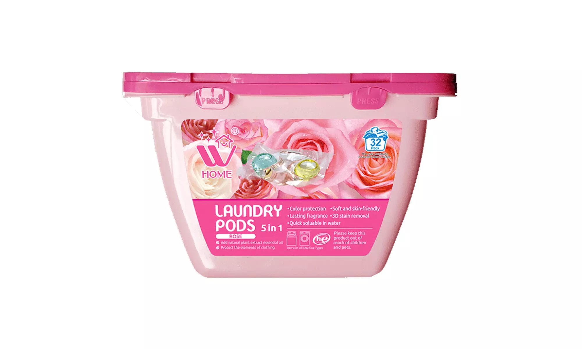 Laundry pods, Rose (64 counts) - 2 PACK, WBM Home - Primary Image