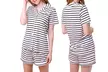 Doublju Women's Short Sleeve Button Down Pajama Sleepwear (2 pcs Set) - Second Medium
