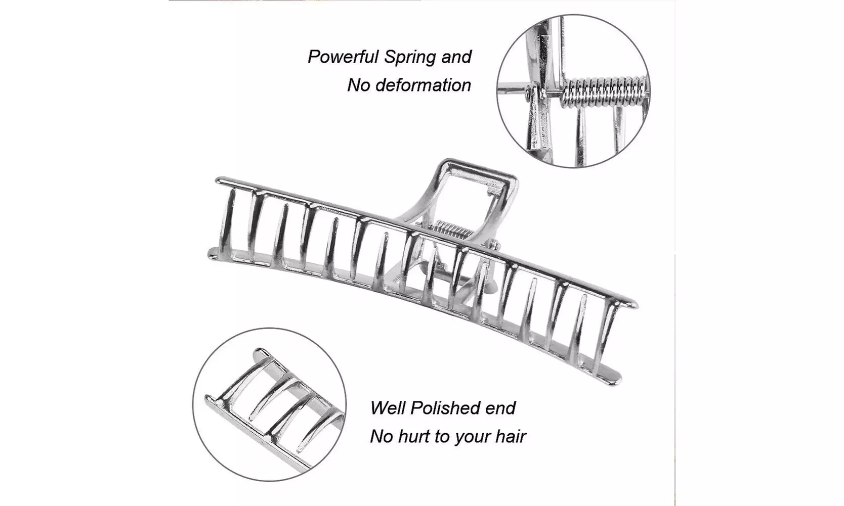 US 5-10 Pack Metal Jumbo Hair Claw Clip Large Strong Hold for Thick Hair Nonslip