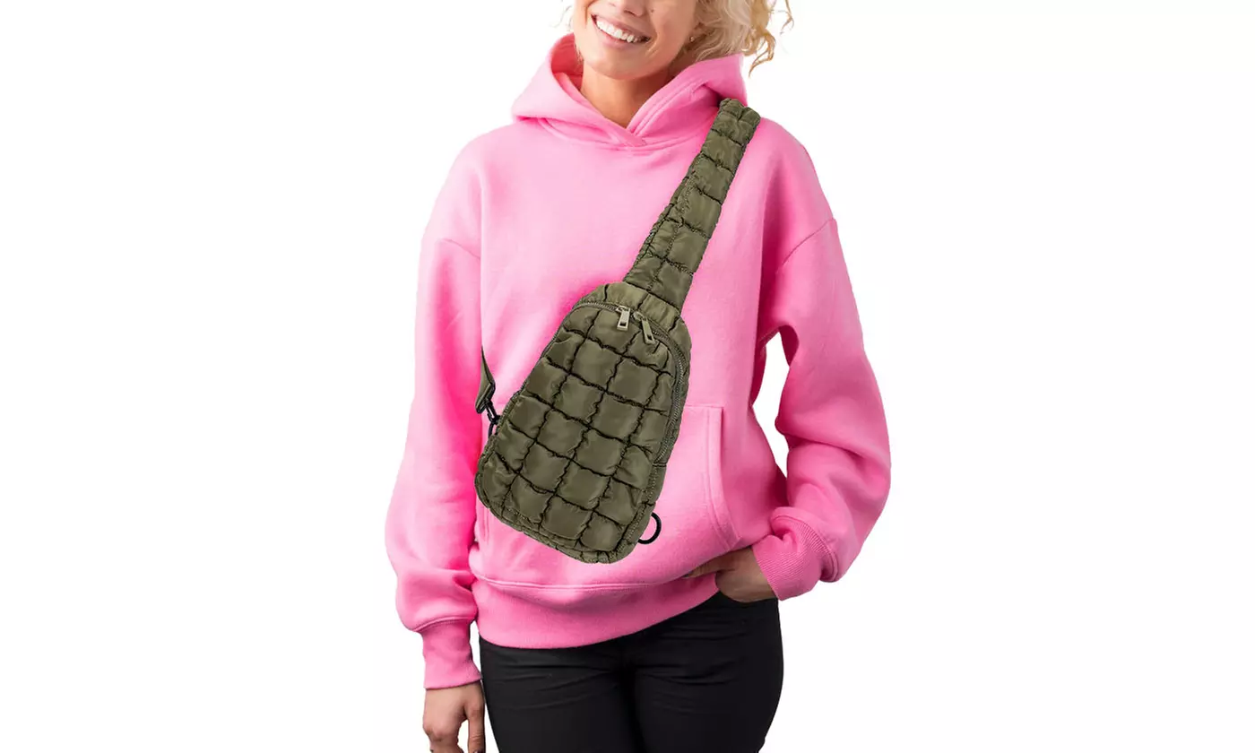 SGDL Holdings Inc Womens Puffy Sling Bag Waist and Crossbody Bag for Travel