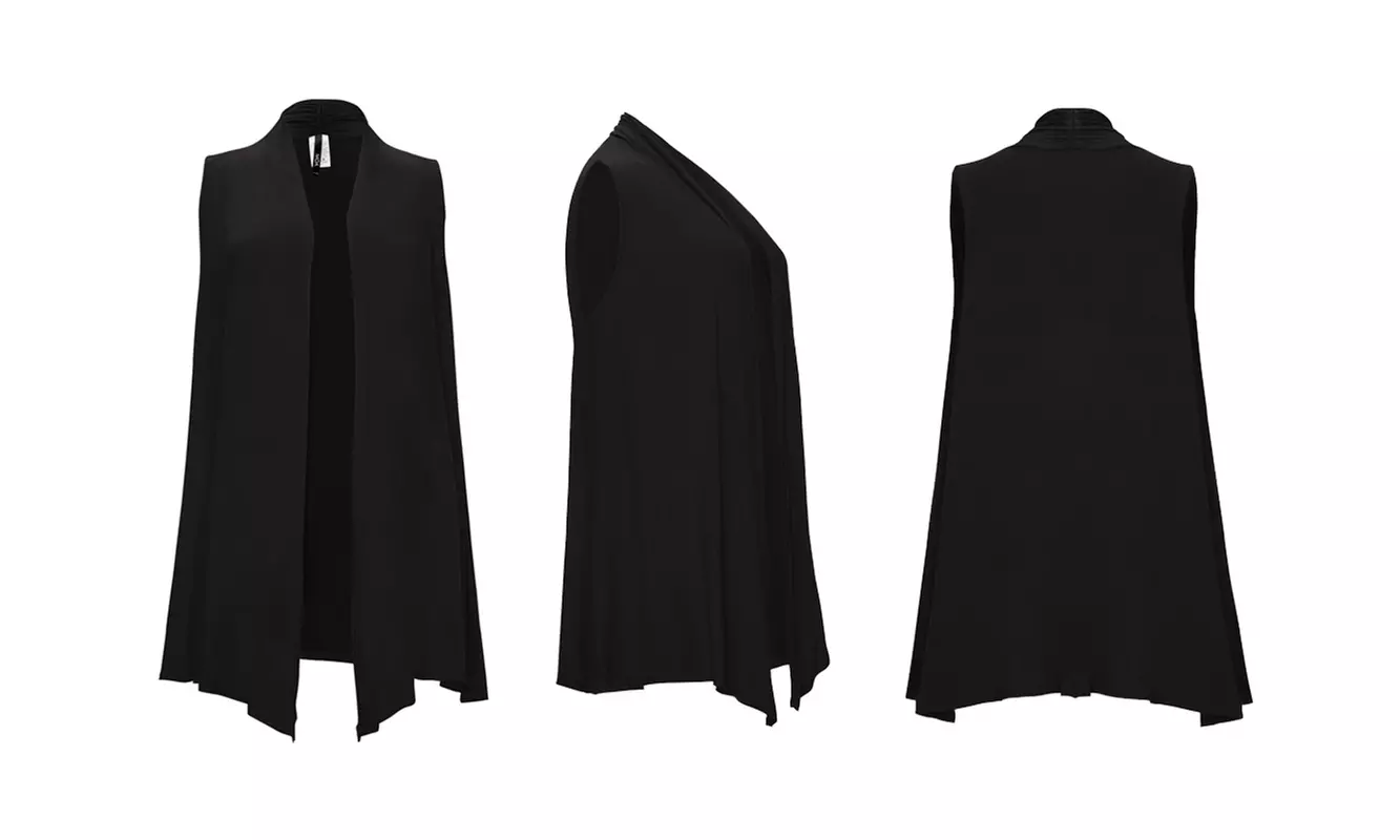 Women's Casual Solid Sleeveless Sweater Vest Cardigan