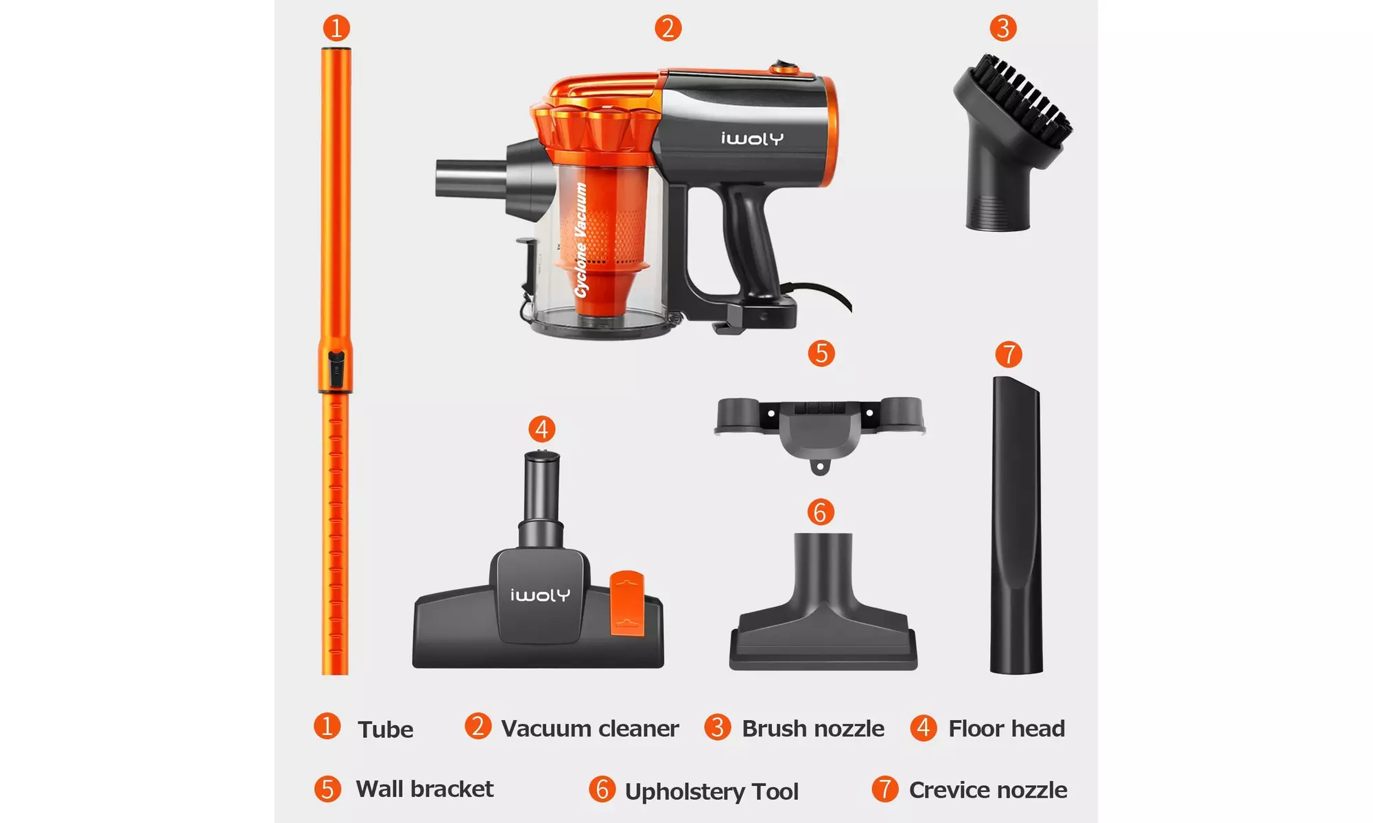 iwoly V600 Vacuum Cleaner Corded Bagless Stick and Handheld Vacuum - Second Medium
