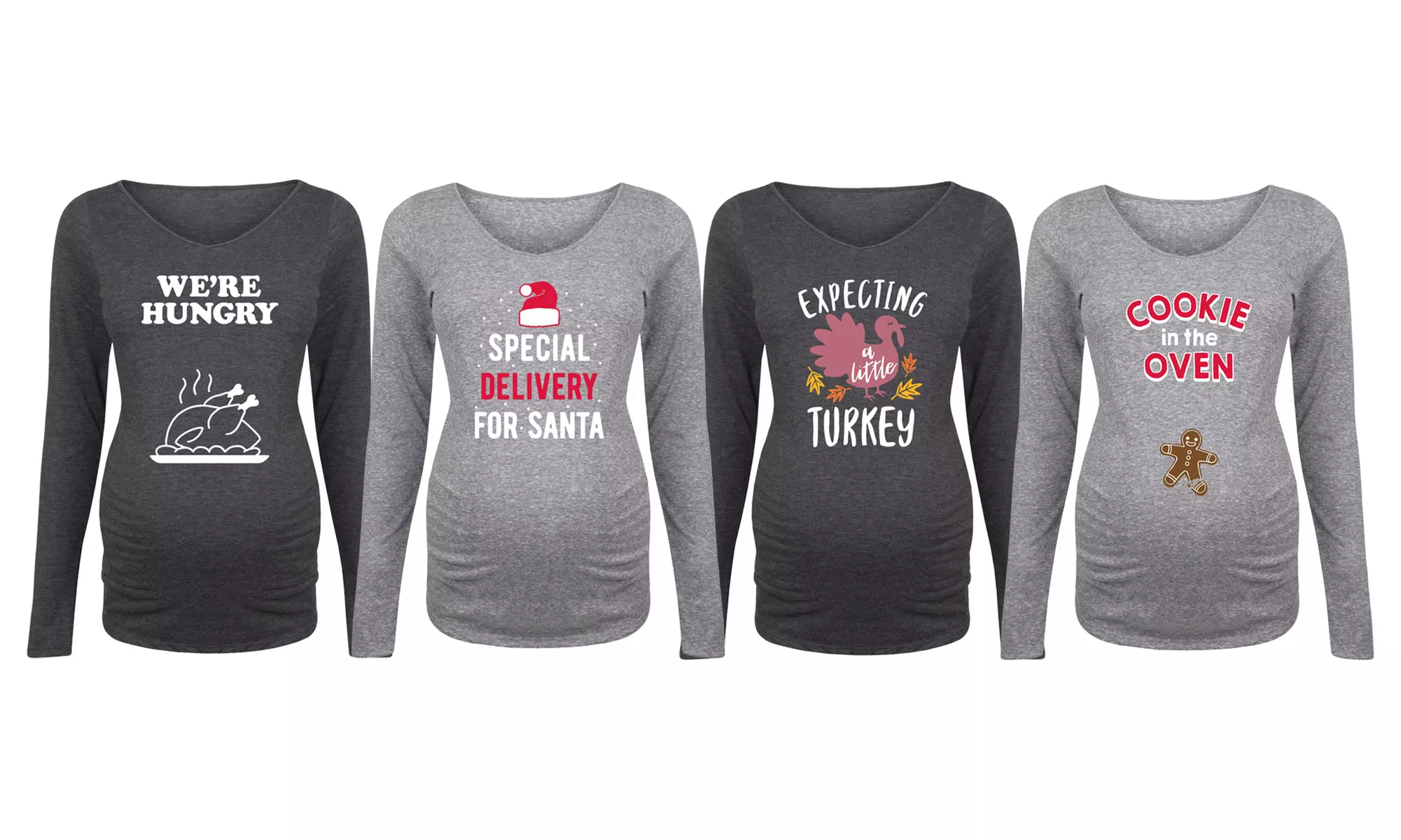 Bloom Maternity: Expecting for Holidays Reveal Long Sleeve Tees - Primary Image