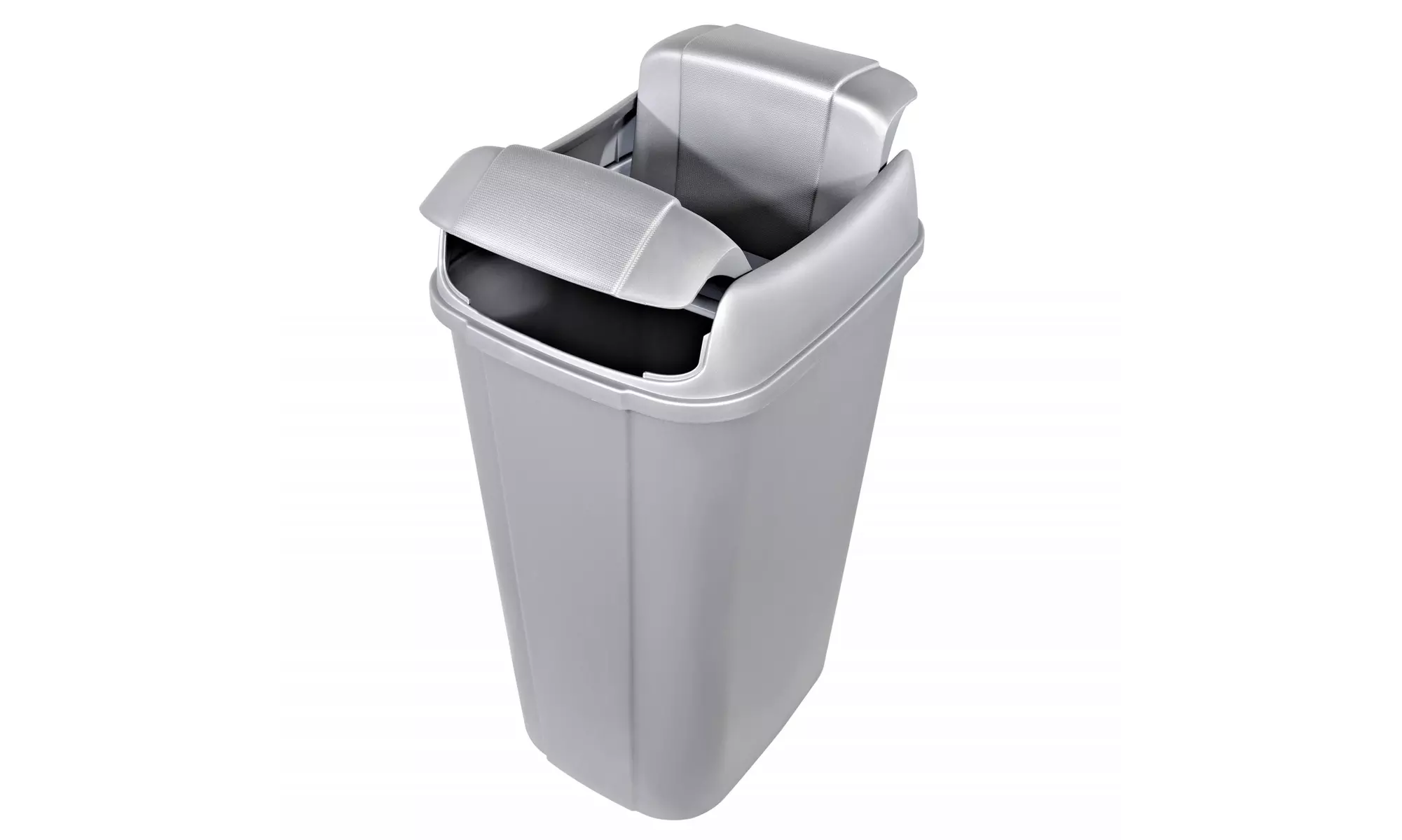 Pivot-Lid 13.3-Gallon Trash Can, Silver - Second Medium