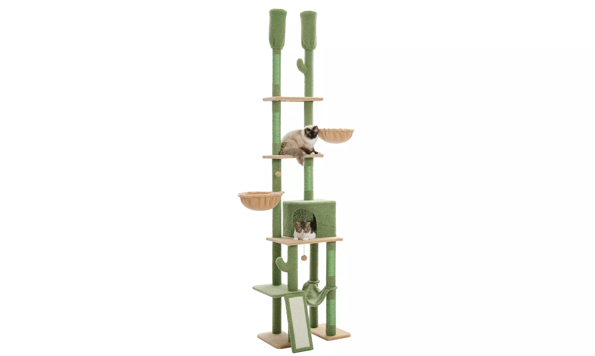 Cactus Cat Tree Floor to Ceiling Cat Tower with Adjustable Height - Second Medium