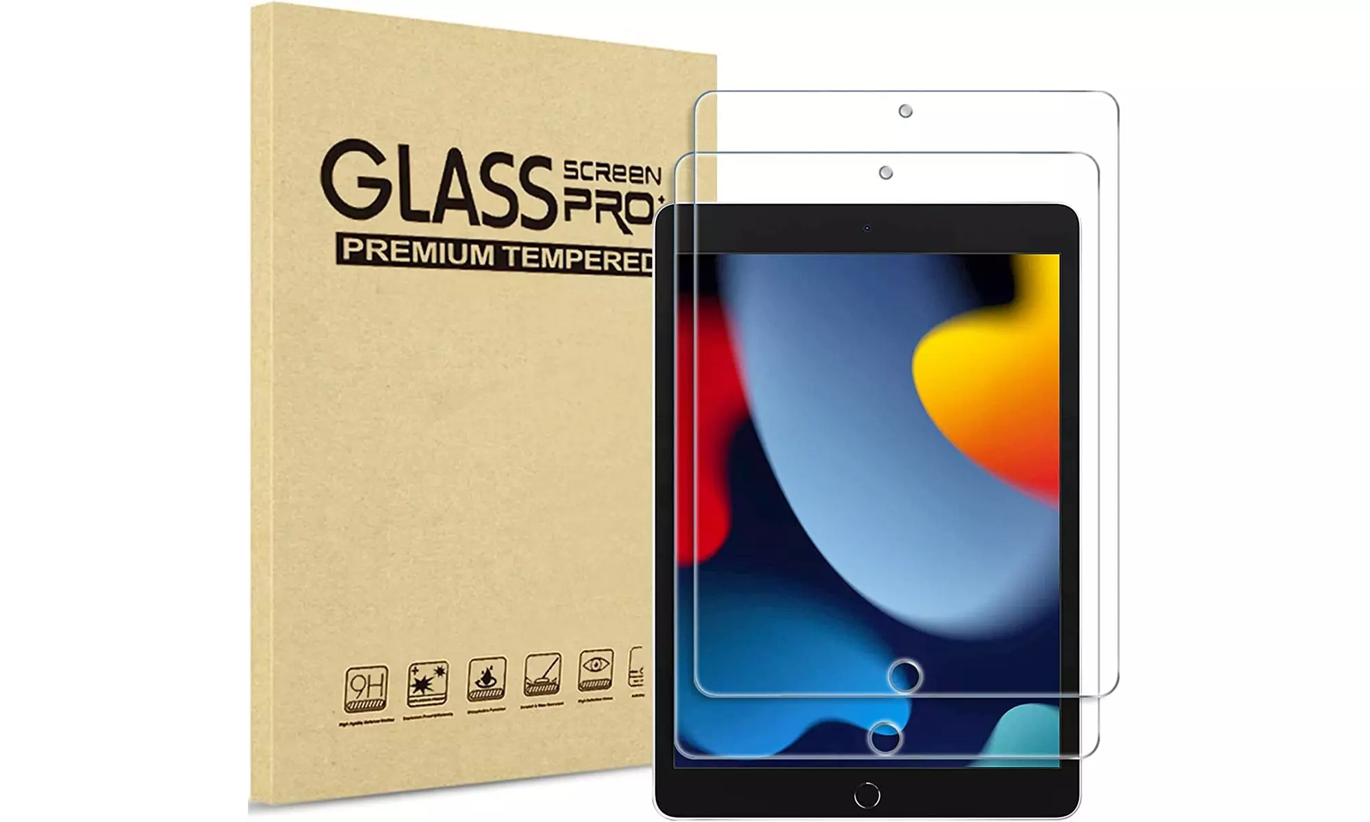 (2 Pack) For iPad 9th/8th/7th Generation 10.2" Tempered Glass Screen Protector
