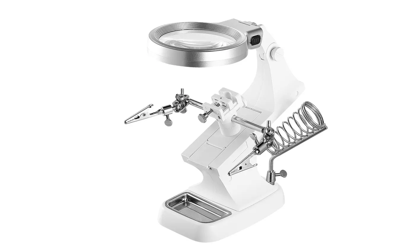 iMounTEK LED Helping Hands Magnifier with 3X/4.5X Lens & Soldering Aid Clamp