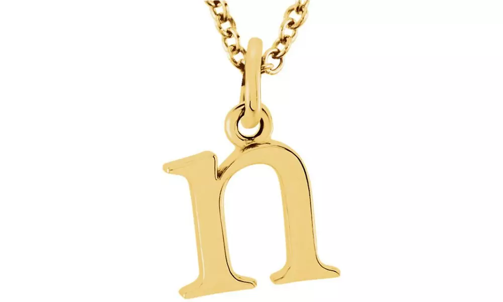 14K YELLOW  N  LOWERCASE INITIAL 16  NECKLACE - Primary Image