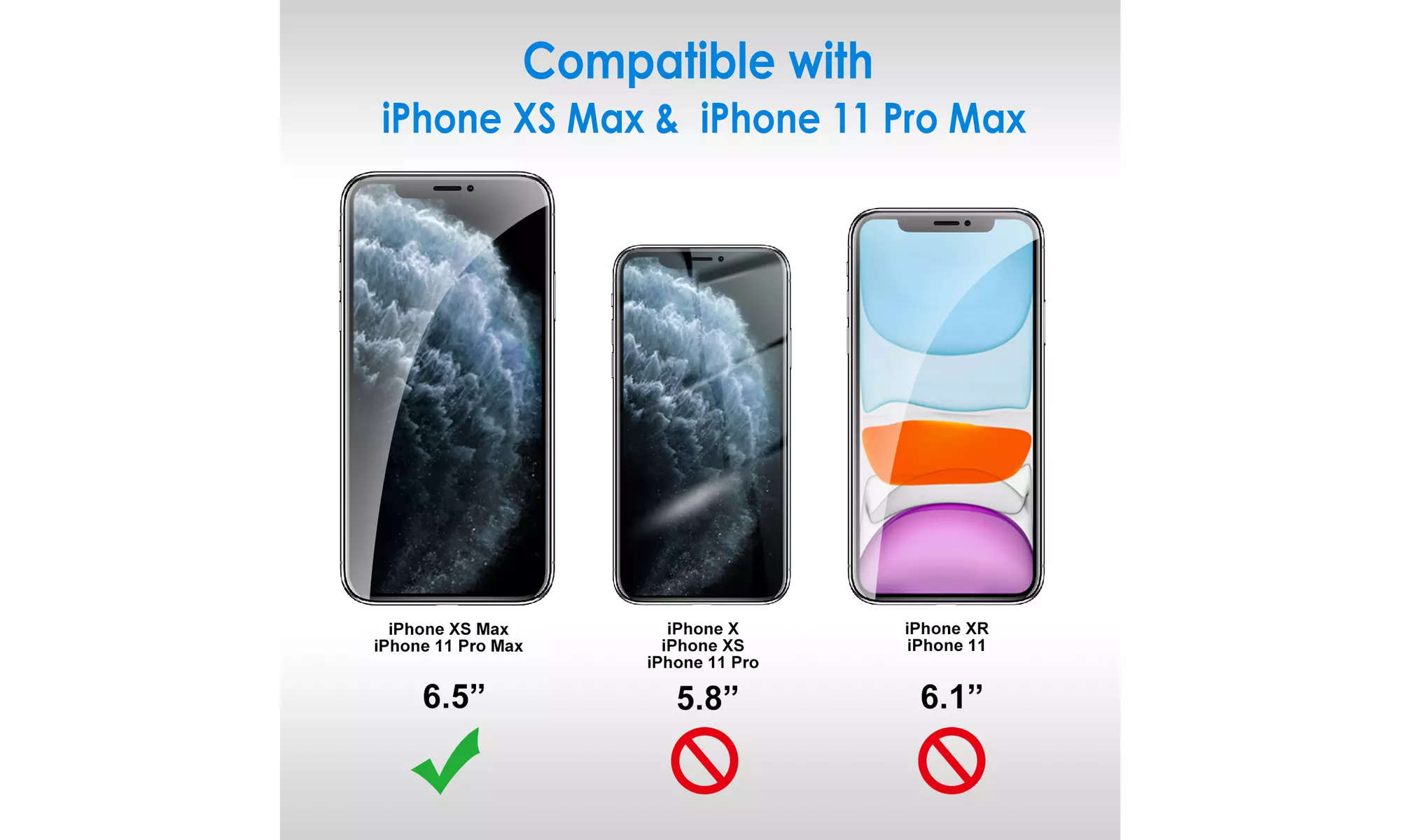 Screen Protector for iPhone X/XR/XS/XS Max, 11/12/13, Mini, Pro, Pro Max, 3-Pack