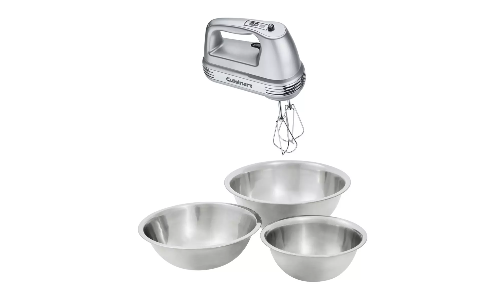 Cuisinart HM-90BCS Handheld Mixer with Steel Mixing Bowls (Set of 3) Bundle - Primary Image