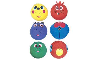  Penn-Plax 2" Funny Face Latex Dog Toys 
