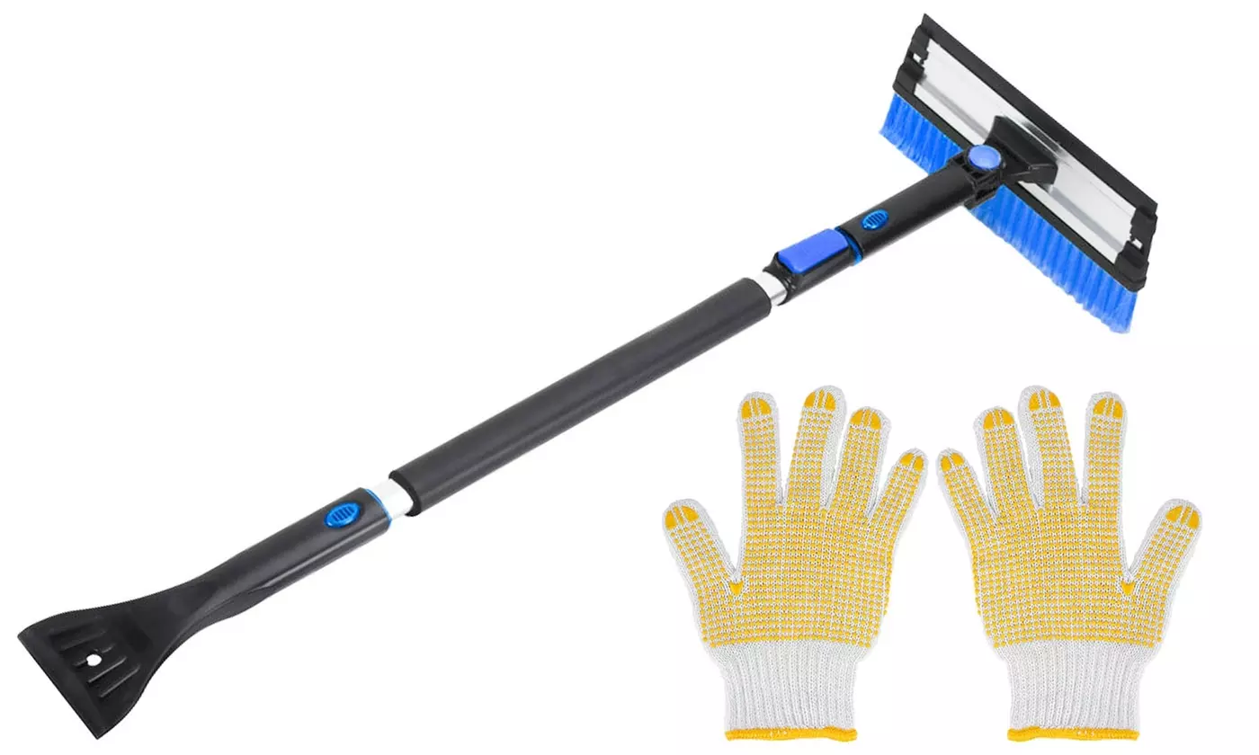 iMounTEK Extendable Snow Brush and Ice Scraper with Pivoting Head